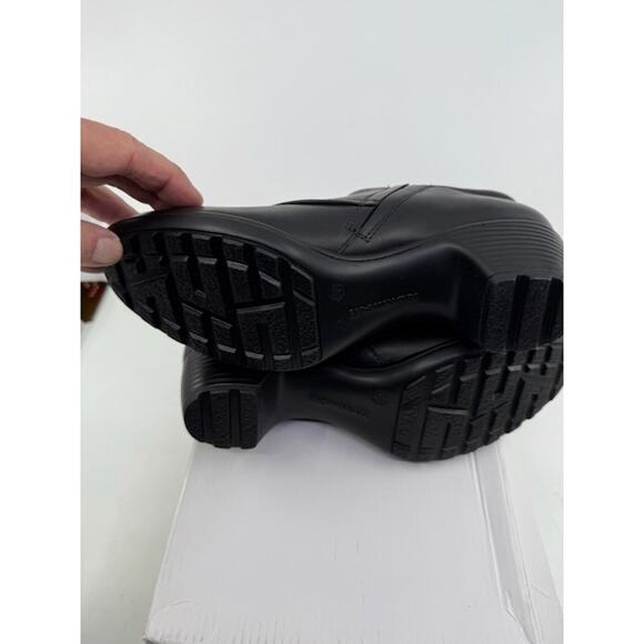 Romika Leather Ankle Loafer Shoes Block Heels Side Zipper Black Womens Size 37 - Picture 5 of 6